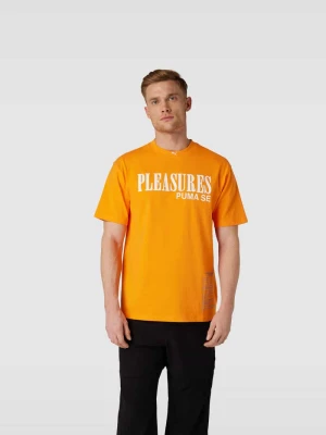 T-shirt z nadrukiem z logo Puma Pomarańczowy