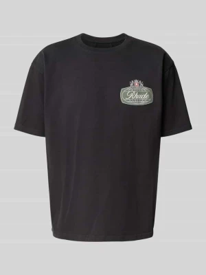 T-shirt z nadrukiem z logo Rhude Czarny