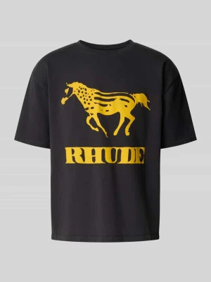 T-shirt z nadrukiem z logo Rhude Czarny