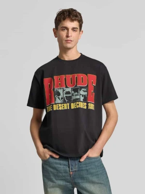 T-shirt z nadrukiem z logo Rhude Czarny