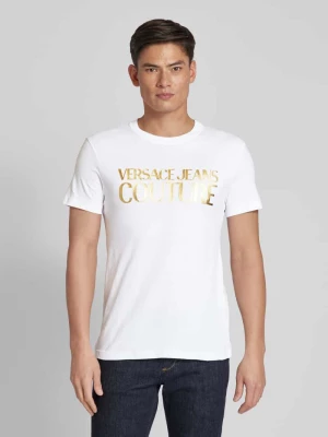 T-shirt z nadrukiem z logo Versace Jeans Couture