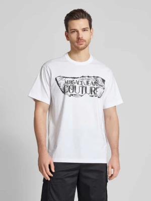 T-shirt z nadrukiem z logo Versace Jeans Couture