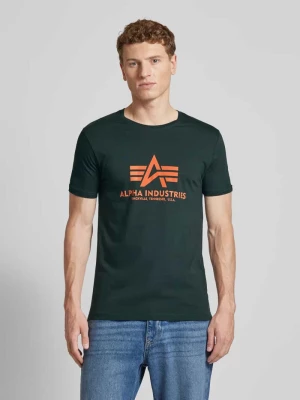 T-shirt z nadrukiem z logo w zestawie 2 szt. alpha industries