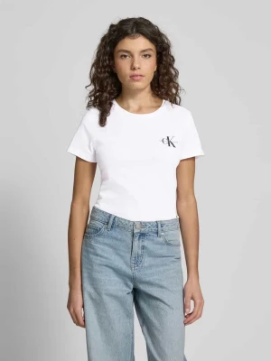 T-shirt z nadrukiem z logo w zestawie 2 szt. Calvin Klein Jeans