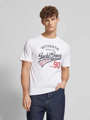 T-shirt z nadrukiem z logo w zestawie 3 szt. model ‘ETHAN’ jack & jones
