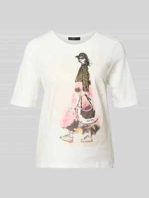 t-shirt z nadrukiem z motywem i cekinami Oui