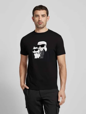 T-shirt z nadrukiem z motywem i logo Karl Lagerfeld