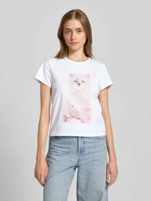 T-shirt z nadrukiem z motywem i logo Review