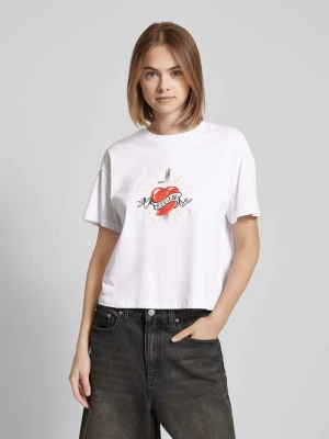 T-shirt z nadrukiem z motywem i logo REVIEW