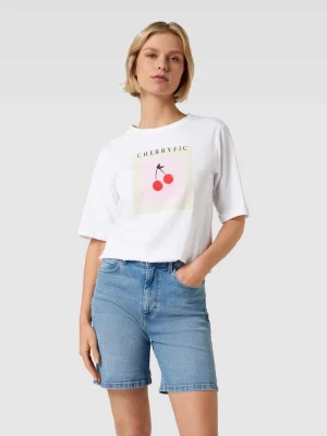 T-shirt z nadrukiem z motywem i napisem model ‘Cherry’ Kaffe