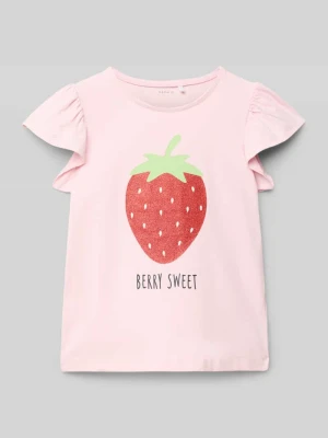 T-shirt z nadrukiem z motywem i napisem model ‘FOLLYGLITTER’ name it