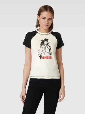 T-shirt z nadrukiem z motywem i napisem model ‘KATINKA’ Noisy May