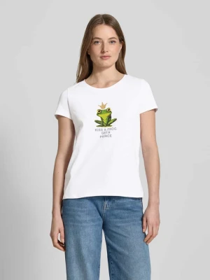 T-shirt z nadrukiem z motywem i napisem MORE & MORE