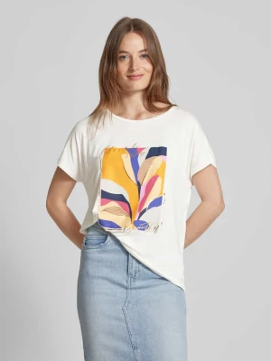 T-shirt z nadrukiem z motywem i okrągłym dekoltem Christian Berg Woman