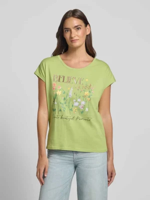 t-shirt z nadrukiem z motywem i okrągłym dekoltem Christian Berg Jabłkowozielony