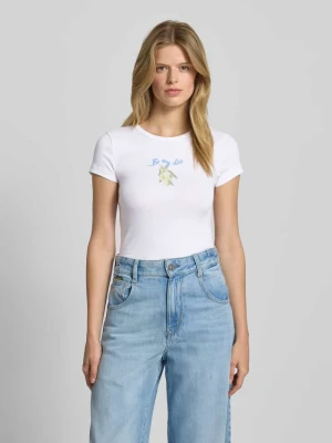 T-shirt z nadrukiem z motywem i okrągłym dekoltem Gina Tricot