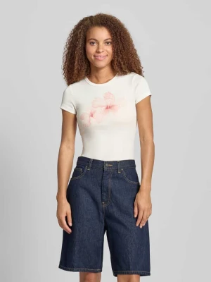 T-shirt z nadrukiem z motywem i okrągłym dekoltem Gina Tricot