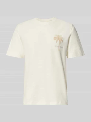 t-shirt z nadrukiem z motywem i okrągłym dekoltem Jack&Jones Biały