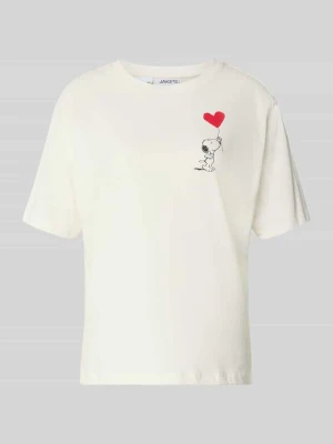 t-shirt z nadrukiem z motywem i okrągłym dekoltem Jake*s Złamany biały