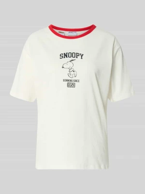 t-shirt z nadrukiem z motywem i okrągłym dekoltem Jake*s Złamany biały