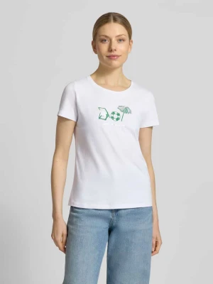 t-shirt z nadrukiem z motywem i okrągłym dekoltem MORE & MORE