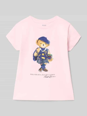 T-shirt z nadrukiem z motywem i okrągłym dekoltem Polo Ralph Lauren Kids