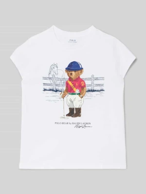 T-shirt z nadrukiem z motywem i okrągłym dekoltem Polo Ralph Lauren Kids