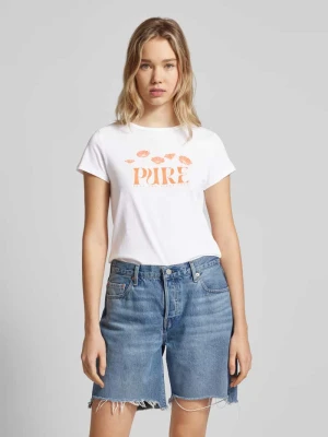 T-shirt z nadrukiem z motywem i okrągłym dekoltem QS