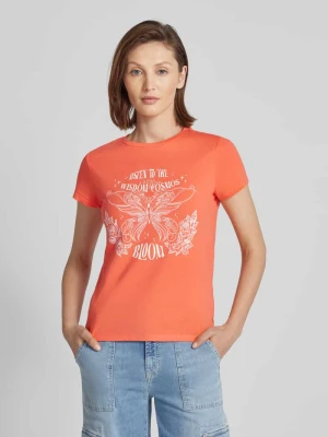 T-shirt z nadrukiem z motywem i okrągłym dekoltem QS