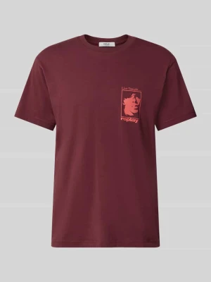 t-shirt z nadrukiem z motywem i okrągłym dekoltem Replay Królewski niebieski