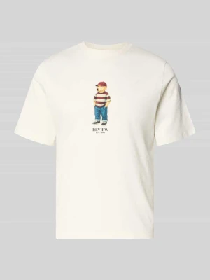 t-shirt z nadrukiem z motywem i okrągłym dekoltem REVIEW