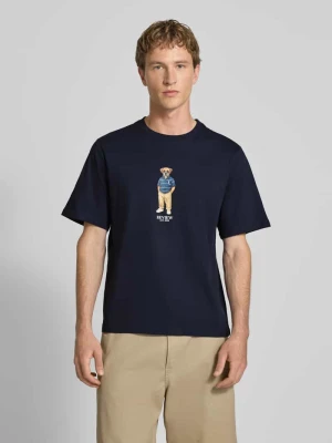t-shirt z nadrukiem z motywem i okrągłym dekoltem REVIEW