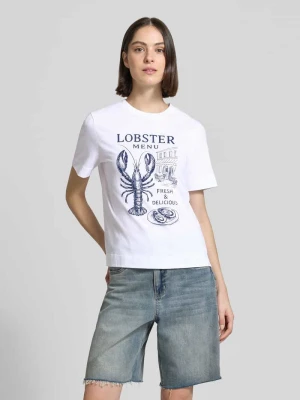 t-shirt z nadrukiem z motywem i okrągłym dekoltem Rich & Royal