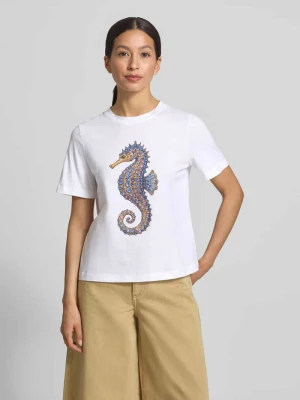 t-shirt z nadrukiem z motywem i okrągłym dekoltem Rich & Royal