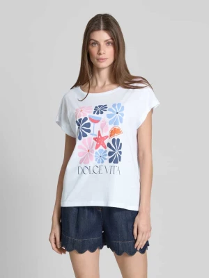T-shirt z nadrukiem z motywem i okrągłym dekoltem Smith and Soul