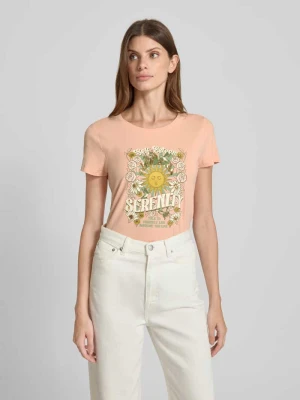T-shirt z nadrukiem z motywem i okrągłym dekoltem Zero