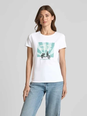 t-shirt z nadrukiem z motywem i okrągłym dekoltem Zero