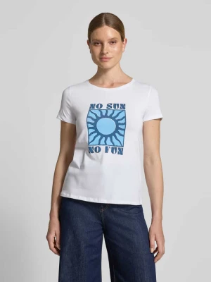t-shirt z nadrukiem z motywem i okrągłym dekoltem Zero