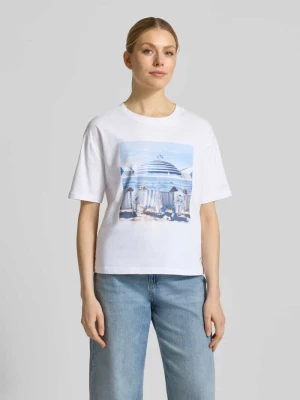 T-shirt z nadrukiem z motywem model 'Beach Dogs' monari