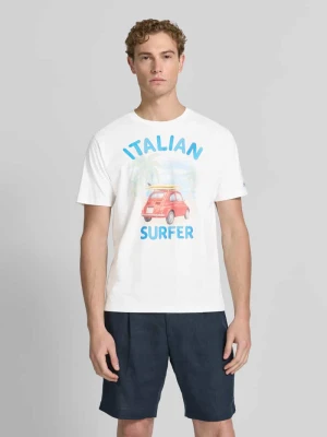 t-shirt z nadrukiem z motywem model 'DENVER' MC2 Saint Barth Biały