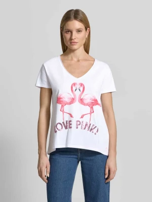 T-shirt z nadrukiem z motywem model 'Flamingo Love Me' miss goodlife
