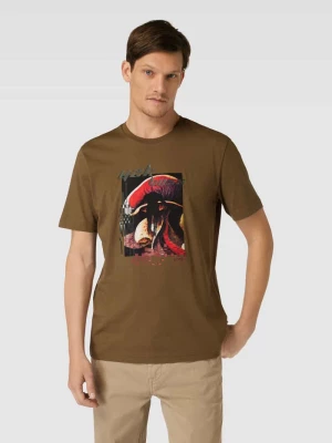 T-shirt z nadrukiem z motywem model ‘Mushroom’ Boss Orange