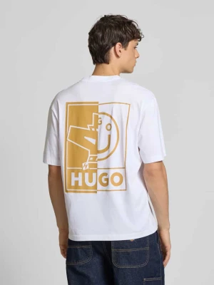 Zdjęcie produktu T-shirt z nadrukiem z motywem model ‘Nedix’ Hugo Biały
