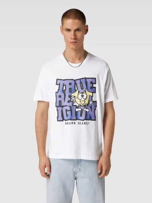 T-shirt z nadrukiem z motywem model ‘RELAXED OMBRE SHOEY LOGO’ True Religion