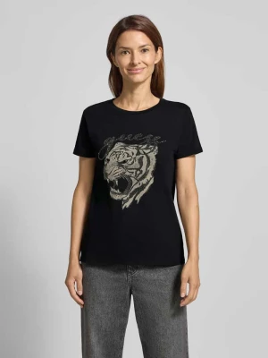 T-shirt z nadrukiem z motywem model ‘TIGER FACE’ Guess