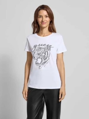 T-shirt z nadrukiem z motywem model ‘TIGER FACE’ Guess