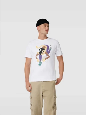 T-shirt z nadrukiem z motywem Wood Wood Biały
