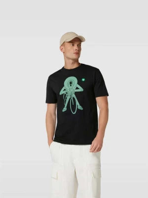 T-shirt z nadrukiem z motywem Wood Wood Czarny