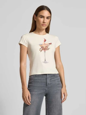 T-shirt z nadrukiem z motywem z logo Guess