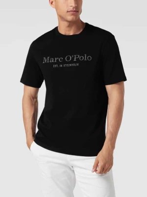 T-shirt z nadrukiem z napisem i logo Marc O'Polo